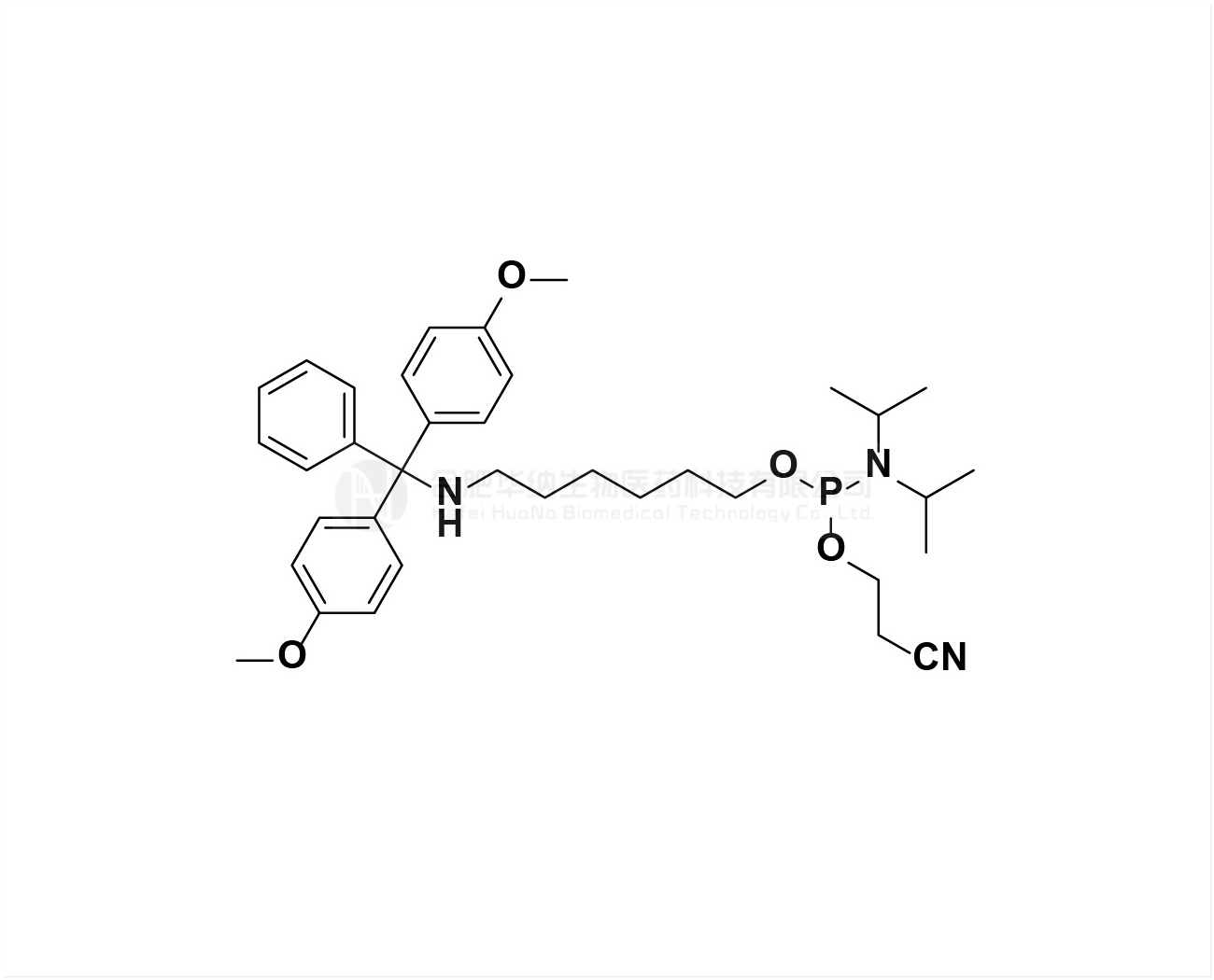 6-((bis(4-methoxyphenyl)(phenyl)methyl)amino)hexyl (2-cyanoethyl) diisopropylphosphoramidite